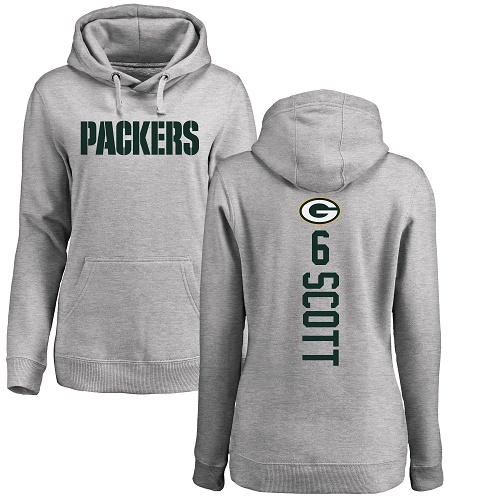 Green Bay Packers Ash Women #6 Scott J K Backer Nike NFL Pullover Hoodie->women nfl jersey->Women Jersey